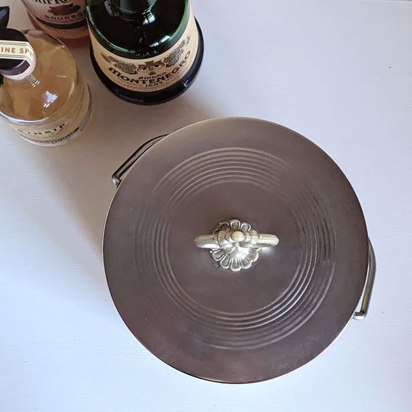 vintage ice bucket/ planter with latin map print - Picture 5 of 7